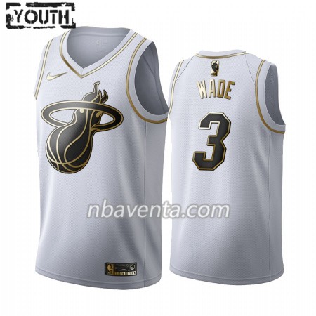 Camiseta Niños Miami Heat Dwyane Wade 3 2019-20 Nike Blanco Golden Edition Swingman Camiseta Niños Miami Heat Dwyane Wade 3 2019-20 Nike Blanco Golden Edition Swingman